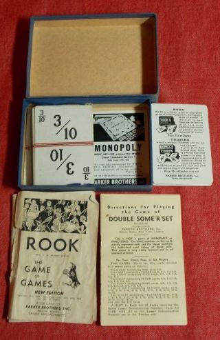 Vintage Parker Brothers Double Some ' R ' Set Card Game - Copyright 1934 - Complete 2