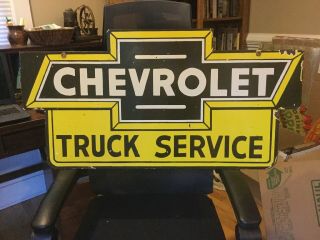 Vintage Chevrolet Double Sided Dealer Service Sign 2