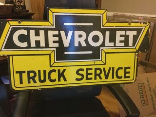 Vintage Chevrolet Double Sided Dealer Service Sign 3