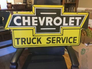 Vintage Chevrolet Double Sided Dealer Service Sign 6