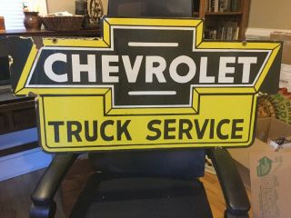 Vintage Chevrolet Double Sided Dealer Service Sign 7