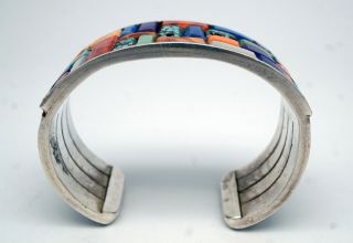 Vintage Navajo Turquoise Bracelet Cobble Stone Sterling Silver Melvin Francis 10