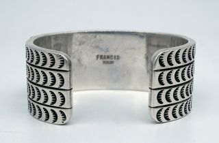 Vintage Navajo Turquoise Bracelet Cobble Stone Sterling Silver Melvin Francis 5