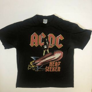Vintage Ac/dc 1988 Heat Seeker World Tour Tee Shirt Size Xl Band Concert Tee