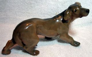 Rare Royal Copenhagen Dachshund Dog Figurine 1238/1450 Marked Knud Moller 1913