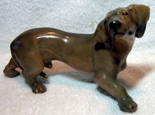 Rare Royal Copenhagen Dachshund Dog Figurine 1238/1450 Marked Knud Moller 1913 2