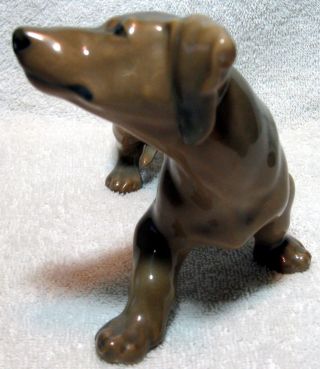 Rare Royal Copenhagen Dachshund Dog Figurine 1238/1450 Marked Knud Moller 1913 3