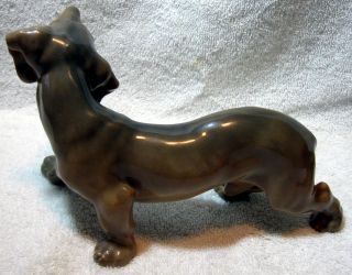 Rare Royal Copenhagen Dachshund Dog Figurine 1238/1450 Marked Knud Moller 1913 4