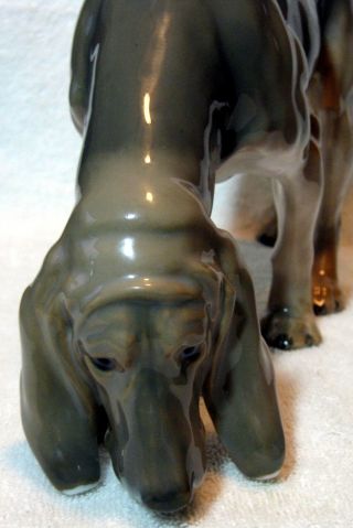 Rare Large Royal Copenhagen Bloodhound Dog Figurine 1341 Marked Jensen C.  1912 4