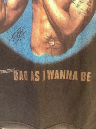 VTG DENNIS RODMAN Shirt Bad As I Wanna Be 90s 1996 Chicago Bulls Michael Jordan 4