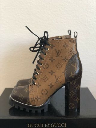 Rare Louis Vuitton 38 Star Trail Monogram Ankle Boots