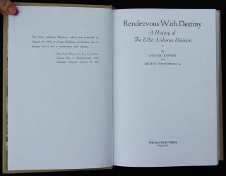 Rendezvous With Destiny WWII 101st Airborne Unit History w/Rosters Battery Press 5