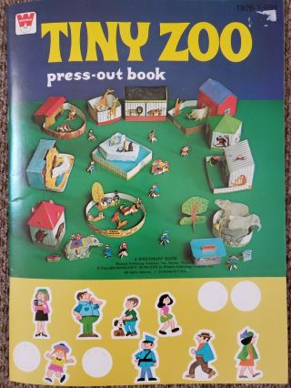 Vintage 1972 Whitman Press - Out (punch - Out Book) Tiny Zoo 1926