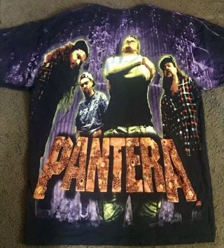 PANTERA 1994 Vintage Tour T Shirt All Over Print Very Rare 2