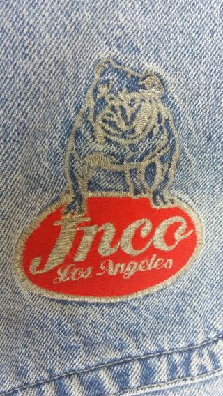 Hemmed Rare Vintage 90s Jnco Big Rig 26 " Wide Blue Jeans 38w 28l Made In The Usa