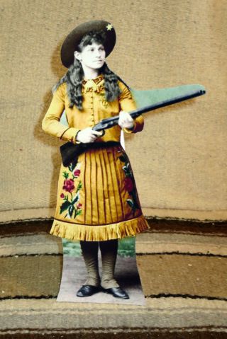 Annie Oakley Western Sharpshooter Tabletop Display Standee From Actual Photo