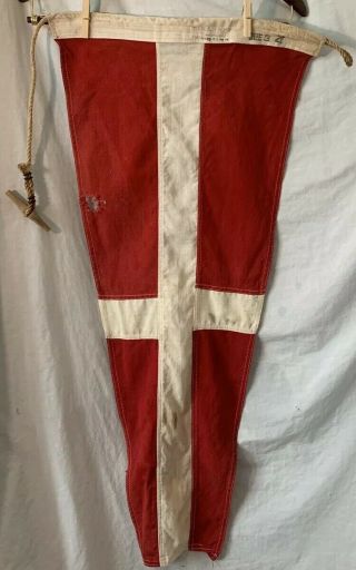 Vintage Nautical Signal Flags,  Red & White Number4 Size 3,  Big Dog Usa