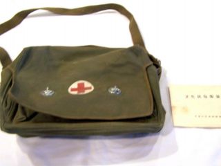 Vintage Red Cross First Aid Military Bag/mussette Bag