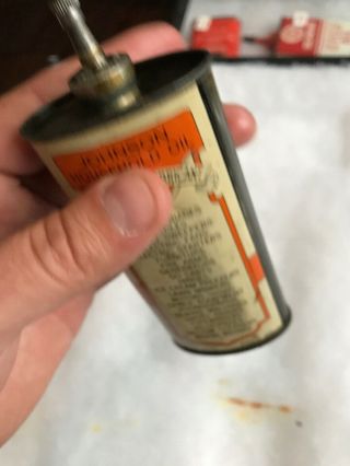 Vintage Handy Oiler Gun Oil Can Tin Lead Top Johnson Household Oil Chicago IL 7