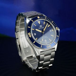 San Martin Luxury Watch Men Automatic 20atm Sapphire Metal Band Ceramic Bezel