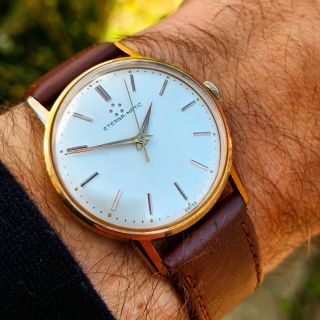 Flash Vintage Gents Eterna Matic Gold Plated Wristwatch Cal 1414 C.  1960