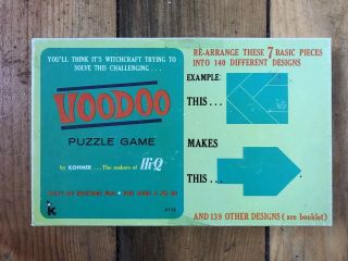 Vintage Voodoo Puzzle Game By Kohner 140 Different Designs - 1970 