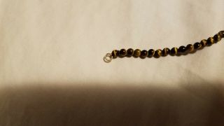Rare Return To Tiffany & Co 18k Yellow Gold Tigers Eye 4mm Bead 7  Bracelet 11
