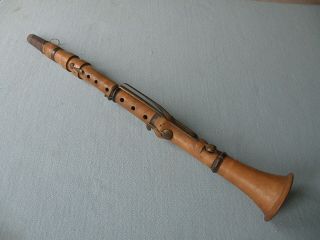 Antique 6 Key Boxwood Clarinet In C,  Brass Keys,  Wood Mouthpiece