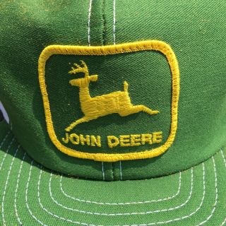Vintage John Deere Louisville Mfg Mesh Trucker 2 Tone Snapback Hat Cap w/ Tags 3