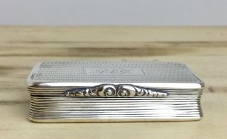 Antique Georgian Gilt Lined Solid Sterling Silver Snuff Box 1837 Thomas Shaw 67g