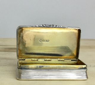 Antique Georgian Gilt Lined Solid Sterling Silver Snuff Box 1837 Thomas Shaw 67g 7
