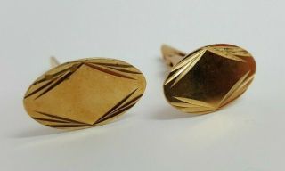 Vintage 14ct Yellow Gold Cufflinks By H.  G & S (henry Griffith & Sons) - Bx9_477