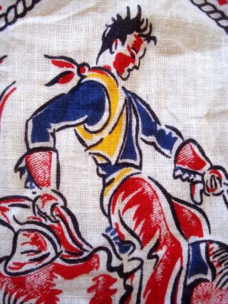 Vtg 30 ' s 40 ' s Western Cowboy Rodeo hanky handkerchief bandana 2