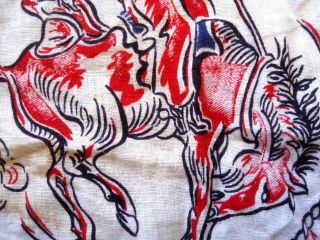 Vtg 30 ' s 40 ' s Western Cowboy Rodeo hanky handkerchief bandana 4