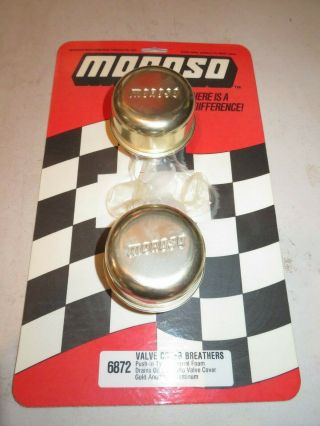 Vintage Nos Moroso Gold Anodized Valve Cover Breathers