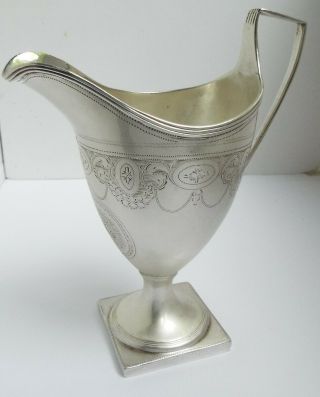 FINE LARGE ENGLISH ANTIQUE 18TH CENTURY GEORGIAN 1798 STERLING SILVER CREAM JUG 4