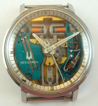 Vintage Bulova Accutron 214 Spaceview Electronic Tuning Fork Watch -