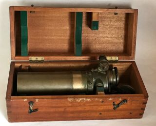Antique Cooke Troughton & Simms Brass Maritime Telescope With Case