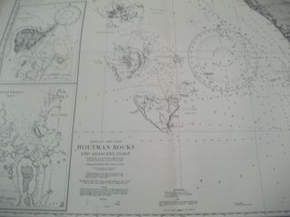 Vintage Nautical Maritime Chart (houtman Rocks Australia 1st Ed).