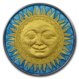 2017 Niue 2 Oz Antique Finish Silver Celestial Bodies (the Sun) - Sku 132334