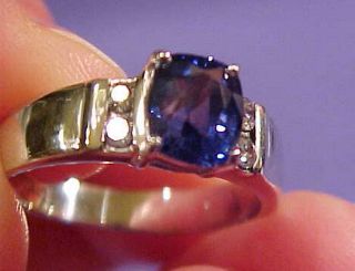 Vintage Estate 18k White Gold Diamond Sapphire Ring Lovely For Engagement