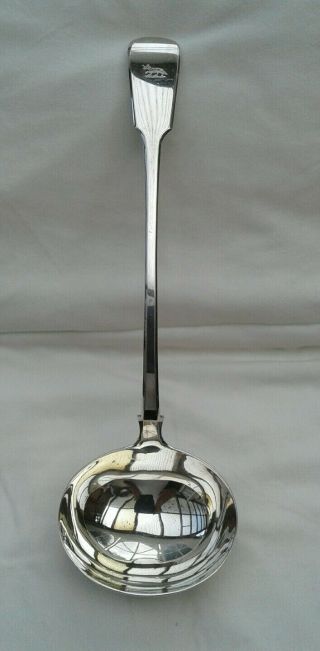Large Antique Solid Silver Old English Pattern Soup Ladle 1825