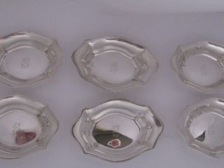 6 Sterling Nut Dishes ' S ' Monogram 3.  25 