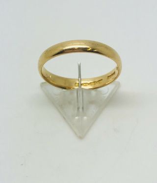 1933 Vintage 22ct Yellow Gold 3mm Wedding Ring Total Weight 2.  45 Grams Size L