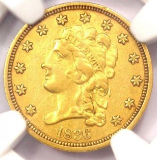 1836 Classic Gold Quarter Eagle $2.  50 - Certified Ngc Au Details - Rare Coin