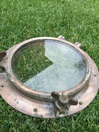 Antique bronze porthole,  Wilcox Crittenden WC 10 Porthole 1930 ' s era. 3