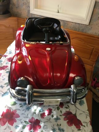 1970s Vintage Volkswagen Beetle Red Electric/battery Powered Pedal Car