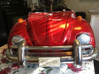 1970s Vintage Volkswagen Beetle Red Electric/Battery Powered Pedal Car 8