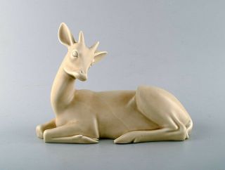 Armand Petersen For B&g (bing & Grondahl).  Rare Art Deco Porcelain Figure,  Deer