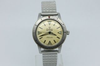 VINTAGE Zodiac Sea Wolf Mens 35mm Steel Automatic Divers Watch & 2